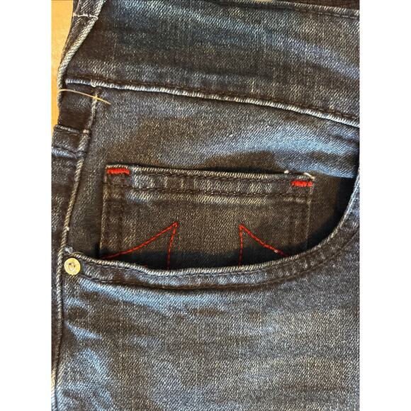 NWT True Religion Jeans Mens 30x34 Ricky SN Straight Red Stitch Dark Indigo Blue - Picture 6 of 12